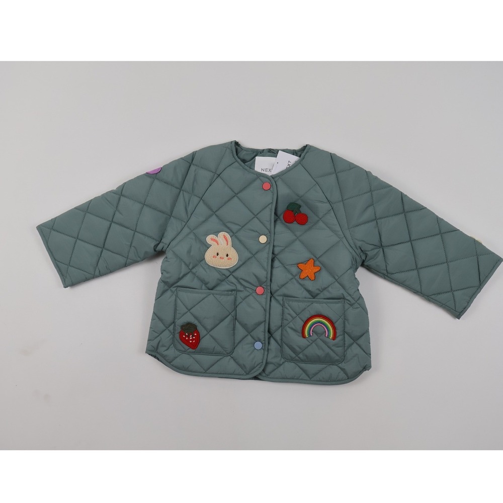 Next Jacket Quilted Shower Resistant Teal Patchwork 2-3Y NWT